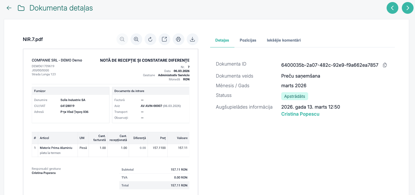 Quanty saskarne dokumentiem un administratīvajām darbībām vienotā sistēmā
