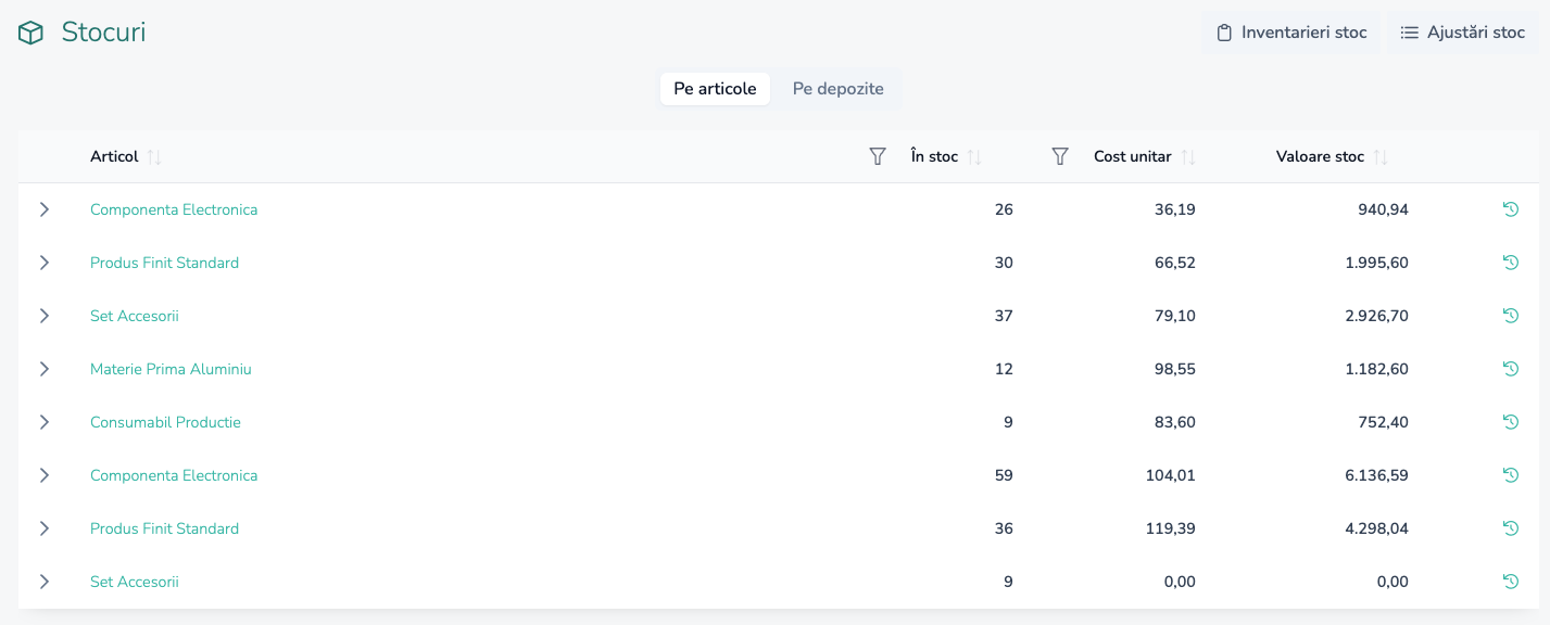 Quanty noliktavas uzskaite: ienākošās kustības, izejošās kustības un produktu pieejamība
