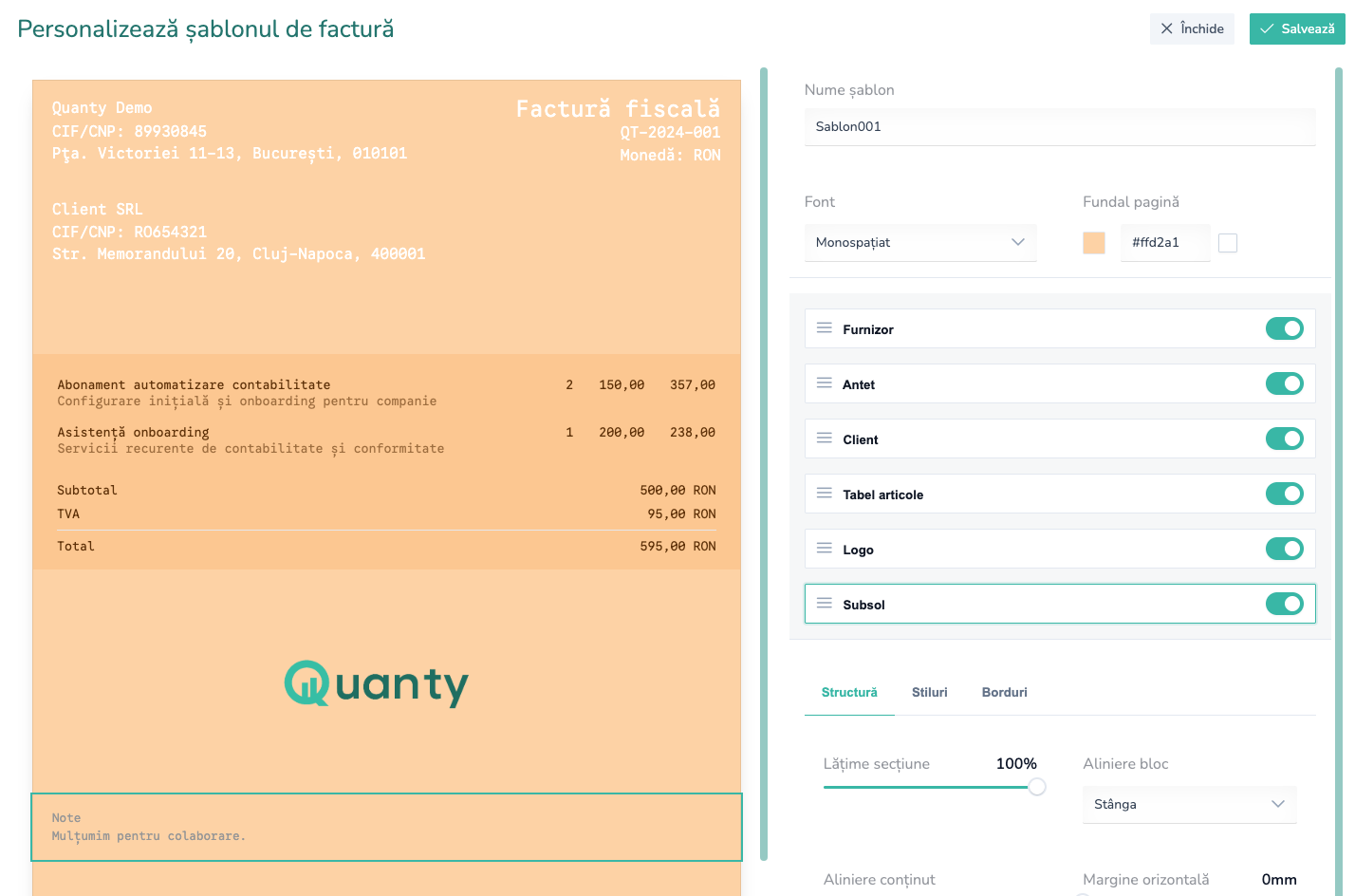 Quanty dokumentu pielāgošanas redaktors